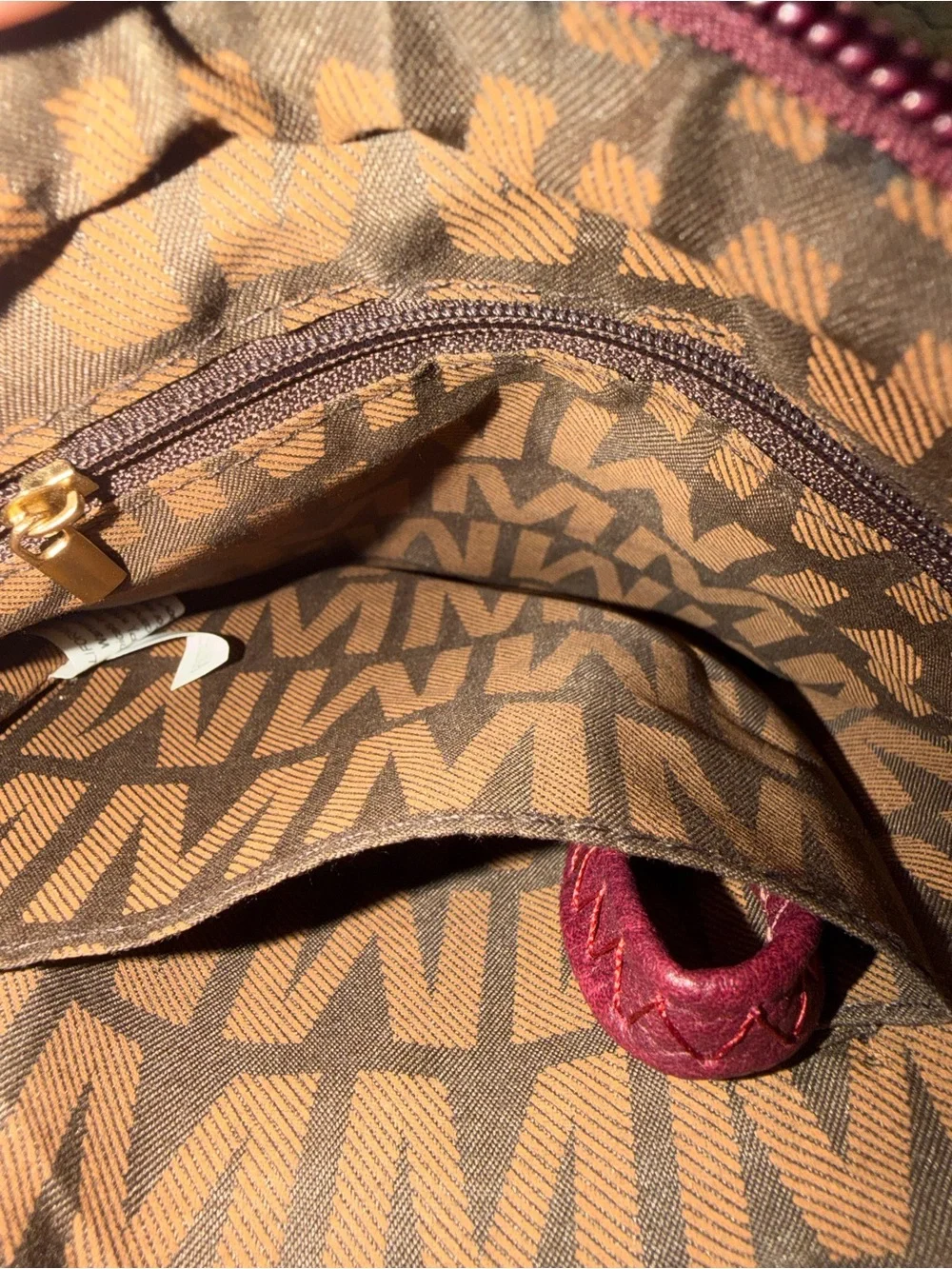 NWOT Burgundy Crossbody Bag with Gold Hardware.